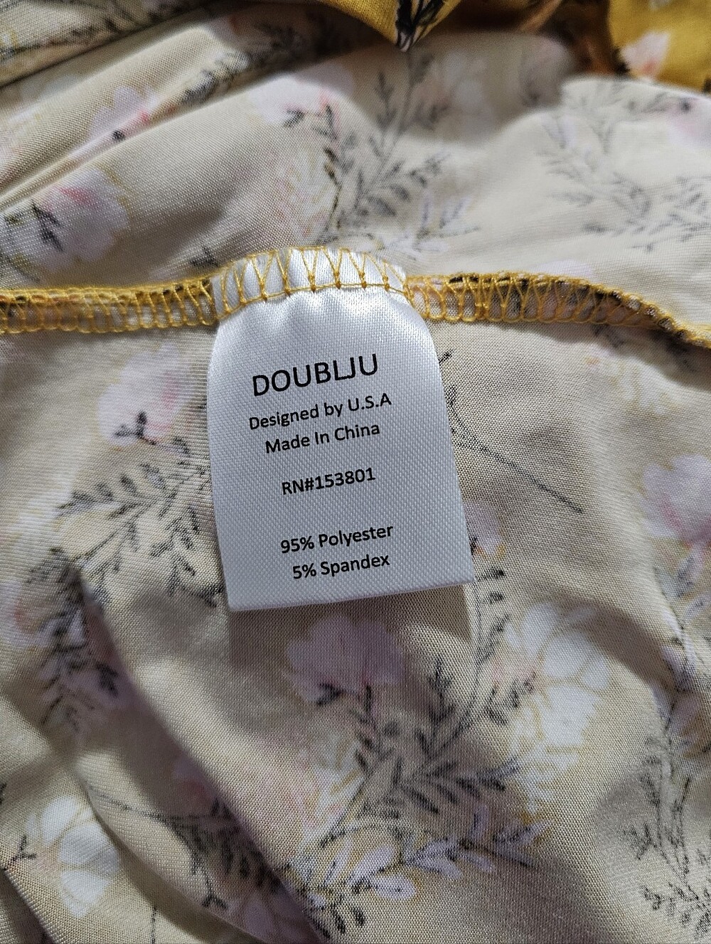 Doublju Mustard Yellow Ochre Floral Skirt Size Small - Picture 7 of 7